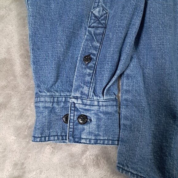 Vintage Harley Davidson Denim Shirt Men XXL 2XL Blue 100% Cotton Embroidered - Picture 7 of 14